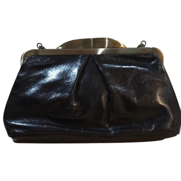 Hobo International VTG Triple Chain Clutch Bag Leather Paisley Kisslock Hayley - Picture 3 of 11